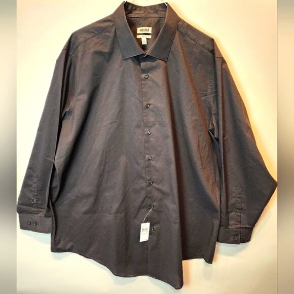 New Unlisted Kenneth Cole Black Dress Shirt Button Down Big Fit Size 19 34/35 - Picture 1 of 10